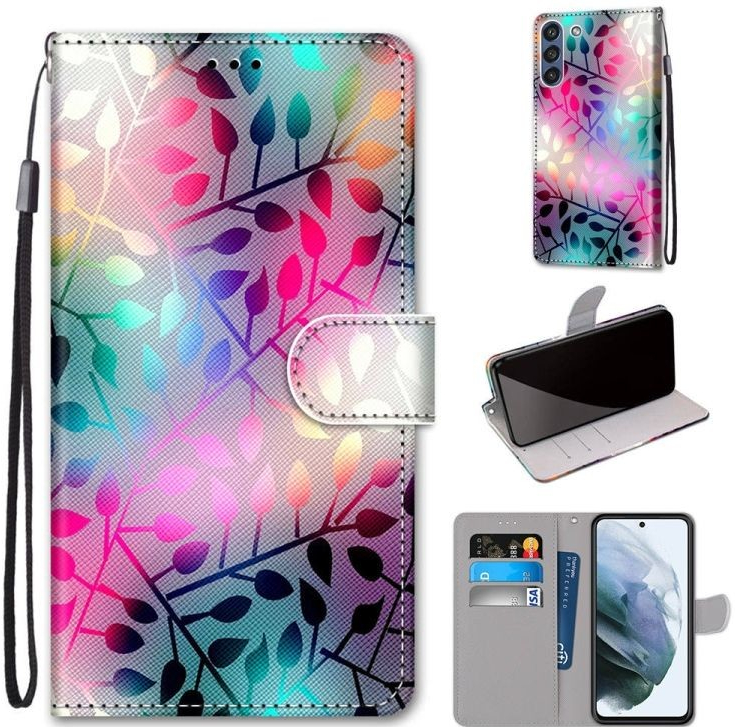 Púzdro Trendy Cross case Pestrofarebné listy – Samsung Galaxy S21 FE