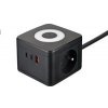 Viking síťový adaptér YC23L, 2x 230 V, 1x USB-A, 2x USB-C, dotykové světlo, délka 1,4 m, černá VYC23LB