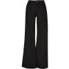 Ladies High Waist Wide Leg Chino Pants - black 34
