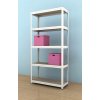 Kovový regál Futur 1800x900x350/5, biela, 250kg/pol. (BIELA -DTD-surová)