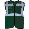 Korntex Berlin Multifunkčná reflexná vesta na zips KX802 Paramedic Green
