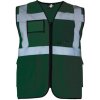 Korntex Berlin Multifunkčná reflexná vesta na zips KX802 Paramedic Green XXL