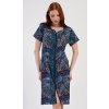 Vienetta Dámske domáce šaty s krátkym rukávom Barbara Farba: Modrá - tmavo, Veľkosť: M