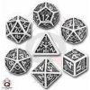 Q-Workshop Kocky Dwarven set 7ks bielo-čierne (White/Black)