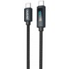 Dudao USB-C kábel 100W s LED displejom 1m – čierny DU5334414