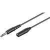 Kábel 6,3mm stereo jack M/F 5m, čierny