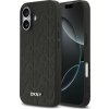 DKNY PU Leather Grid Pattern Magsafe Zadný Kryt pre iPhone 17 Black