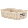 Úložný košík Elegance S nízky béžový 20 x 6 x 14 cm