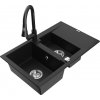MEXEN/S MEXEN/S - Gaspar granitový drez 1.5 s odkvapkávačom vrátane batérie Elia, čierna 6507-77-670101-70