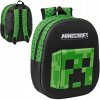 Predškolský batoh Safta jednokomorový Minecraft čierny zelený veľký 8 l