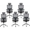 5PACK Ergonomická kancelárska stolička WINDY čierna, vysoké postavy (5 ks)