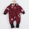 Dojčenský bavlnený overal s kapucňou a uškami New Baby labka tmavo ružový - 86 (12-18m)