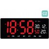 VEĽKÝ ČITATEĽNÝ ČERVENÝ HODINY BUDÍK LED JVD DH3604.3 ALARMY ČESKÁ VERZIA