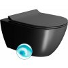 GSI PURA závesná WC misa, Swirlflush, 36x55cm, čierna dual-mat 881526