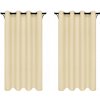 HOTOVÉ ZÁVESY S KRÚŽKAMI 140x240 KRÉMOVÉ ECRU 2 KUSY ZÁVES