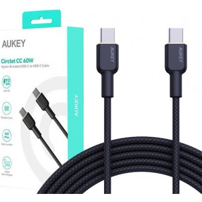 Aukey CB-NCC1 USB-C Type-C Power Delivery PD 60W 3A, 1m, černý