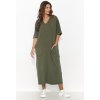 Numinou Voľné dlhé šaty s vreckami NU473 | khaki NU473 - 36/38 NU473