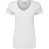 Fruit of the Loom Tričko Lady-Fit Iconic 150 V-Neck T s výstřihem do V, krátký rukáv, dámské COT-16144400102 M Bílá