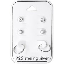 Mabell set dámskych strieborných náušníc HANDE SK221A4S28457C45