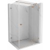 Mexen Lunar T, výklopný sprchový kút pravý 130 x 70 cm, 8mm číre sklo, profil medená matná, 834T-130-070-65-00-P
