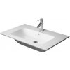 Duravit ME by Starck - Umývadlo nábytkové, 83x49 cm, s prepadom, s otvorom na batériu, WonderGliss, biela 23368300001