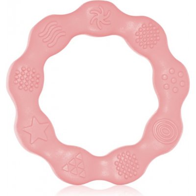 BabyOno Be Active Silicone Teether Ring hryzadielko Pink 1 ks