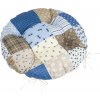 Bellatex Adela prešívaný okrúhly Patchwork modrá 40 x 40 cm