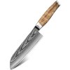 IZMAEL Damaškový kuchynský nôž Zenroku Santoku/Hnedá 18 cm