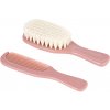 CANPOL BABIES Hrebeň a kefa prírodná mäkká gold ružová 2 ks