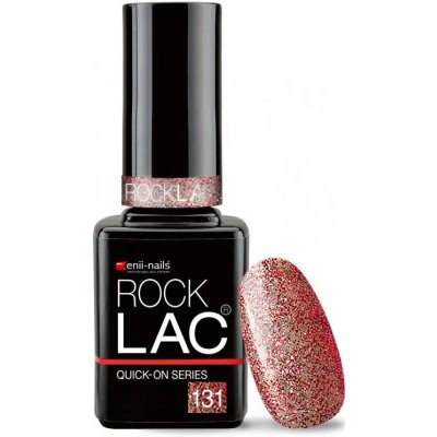 Enii Nails RockLac 131 bezfarebný s ružovozlatými trblietkami 11 ml