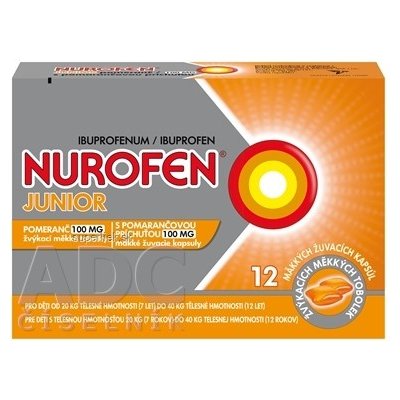 NUROFEN Junior s pomarančovou príchuťou 100 mg cps mdl (blis.PVC/PE/PVDC/Al) 1x12 ks, 5000158107038