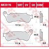 Predné brzdové doštičky / obloženie TRW / Lucas Suzuki VLR 1800 C 1800 R Intruder 2008 - 2013 směs SRT