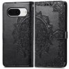 Peňaženkové puzdro Embossing Pattern Mandala Flower čierne – Google Pixel 8