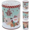 Dóza plechová okrúhla VIANOČNÁ pr.10,5x14cm - mix variantov či farieb