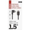 S10110 HDMI 2.0 vysokorýchlostný kábel A vidlica - A vidlica 90° 1,5 m EMOS