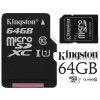 Pamäťová karta Kingston microSD trieda 10 UHS-I U1 V10 A1 100MB/s ADAPTÉR 64GB