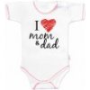 Body krátky rukáv Baby Nellys, I love mom & dad, veľ. 86