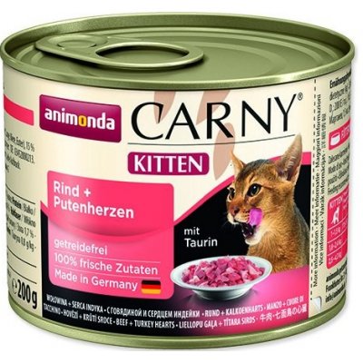 Animonda CARNY® cat Kitten hovädzie a morčacie srdiečka 200 g konzerva