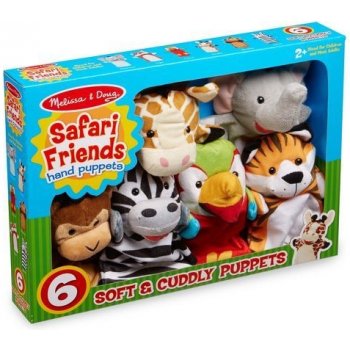 Melissa & Doug plyšové maňušky Safari 6 kusov