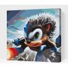 Vymalujsisam.sk Maľovanie podľa čísiel - Ježko sonic Veľkosť: 50x50cm, Rám: Na kartónovej doske