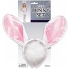 Králičie uši a chvostík bielo-ružové set 2 ks