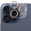 AppleKing tvrdené sklo s kovovými rámčekmi na ochranu šošoviek fotoaparátu na iPhone 15 Pro / 15 Pro Max - zlaté - možnosť vrátiť tovar ZADARMO do 30tich dní