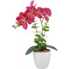 Umelá kvetina Orchidea ružová v kvetináči, 40cm