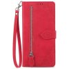 Flipové puzdro TopQ pre Samsung A16 so zipsom červené