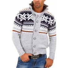 Carisma Norweger model 7011 pánský pletený svetr na knoflíky s límcem