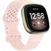 eses Silikónový remienok dierkovaný pre Fitbit Versa 3 a 4, Sense 1 a 2 - Veľkosť L, ružový