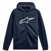 Mikina AGELESS ZIP HOODIE 3, ALPINESTARS (modrá/bílá, vel. M)
