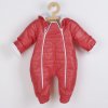 Zimná dojčenská kombinéza s kapucňou a uškami New Baby Pumi red raspberry - 56 (0-3m)