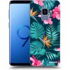 Picasee silikónový prehľadný obal pre Samsung Galaxy S9 G960F - Pink Monstera