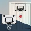 Hauki mini basketbalový kôš s 3 loptami, 58x40 cm, čierny, vrátane siete a pumpy
